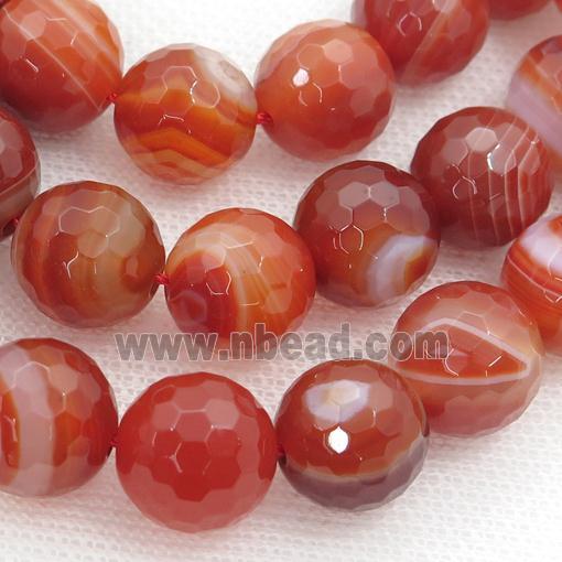 natural red Carnelian Agate beads, sardonyx, faceted round