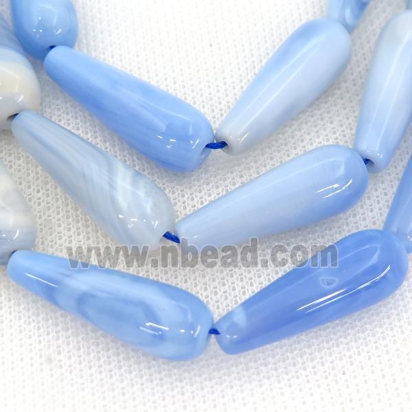 blue Agate teardrop beads