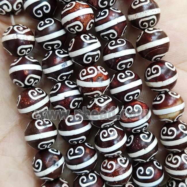 round Tibetan Agate Beads