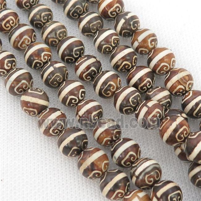 round Tibetan Agate Beads