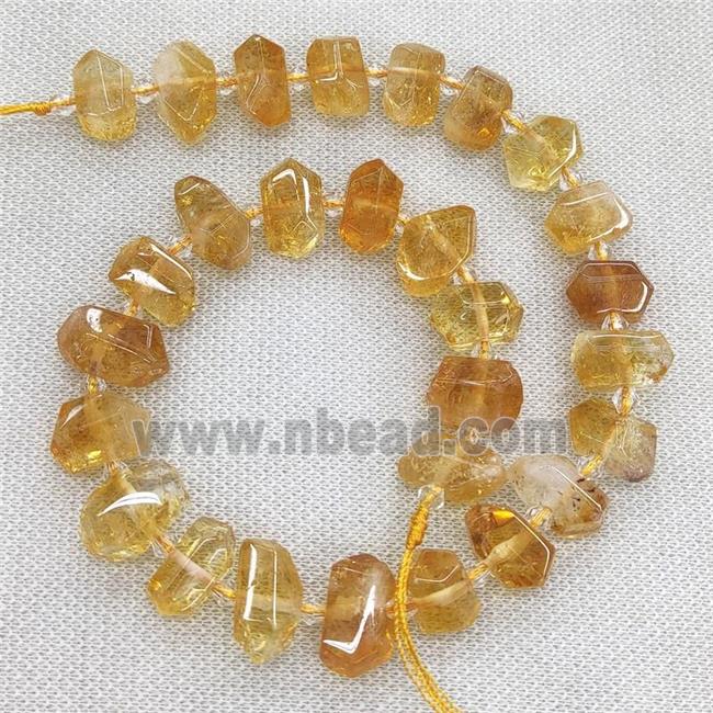 natural Citrine bullet Beads