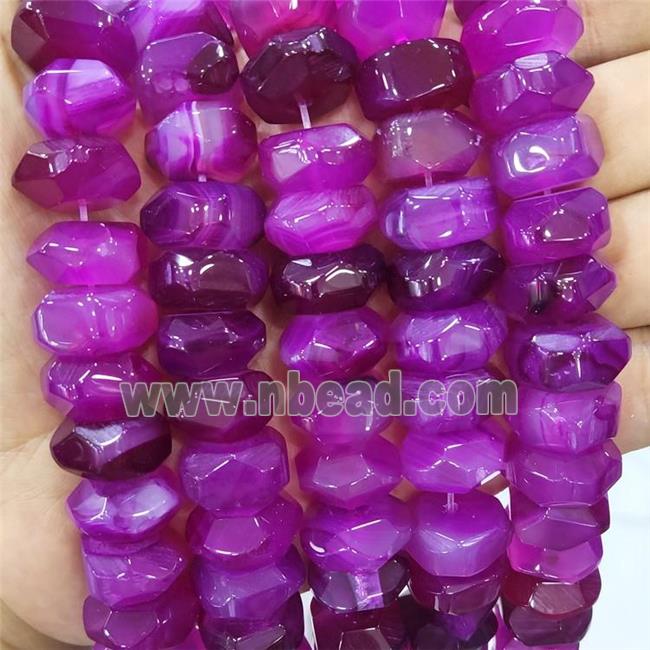 Hotpink Agate Beads Faceted Rondelle Dye