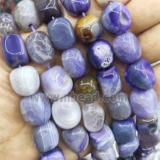 natural Agate Beads, freeform, purple dye