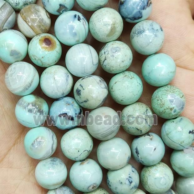 Turq Agate Beads Smooth Round