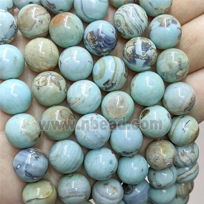 Turq Agate Beads Smooth Round