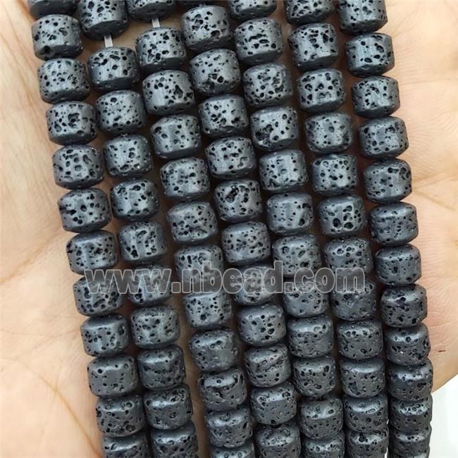 Black Assembled Lava Beads Column