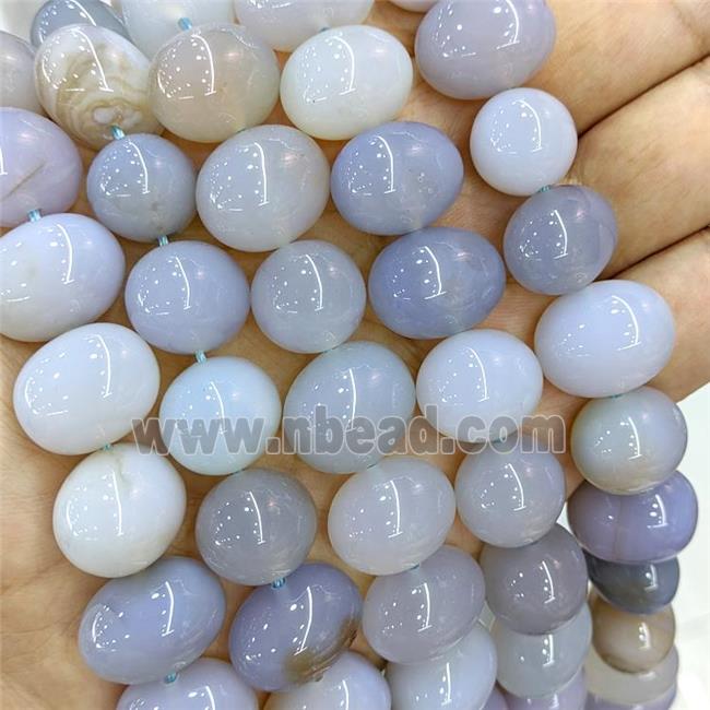 Natural Stripe Agate Egg Beads Gray
