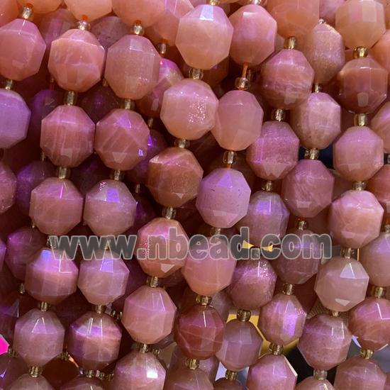 peach MoonStone Beads, faceted bullet