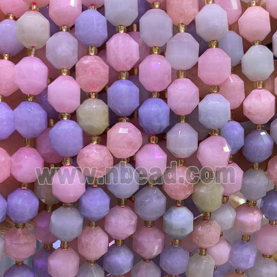faceted Morganite bullet beads, multicolor
