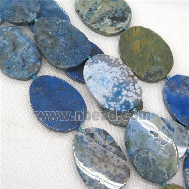 blue Ocean Agate slab beads