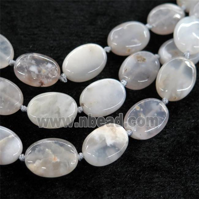 blue Chalcedony oval beads