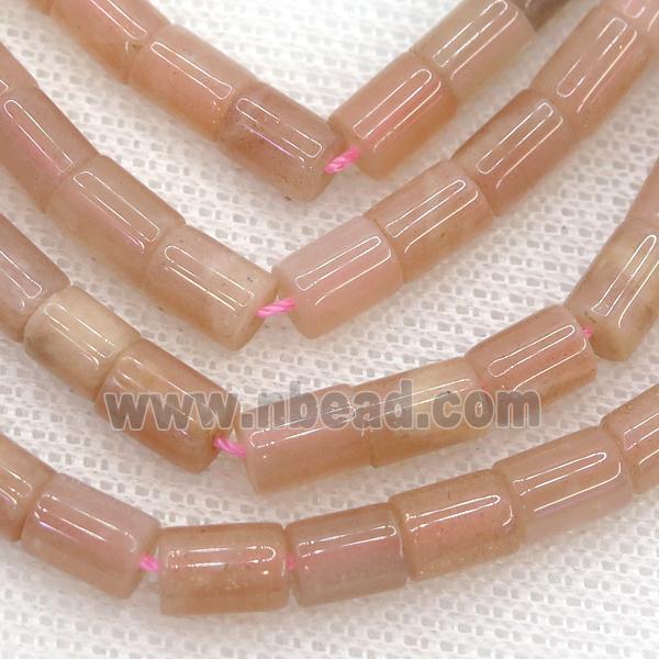 peach Moonstone column beads