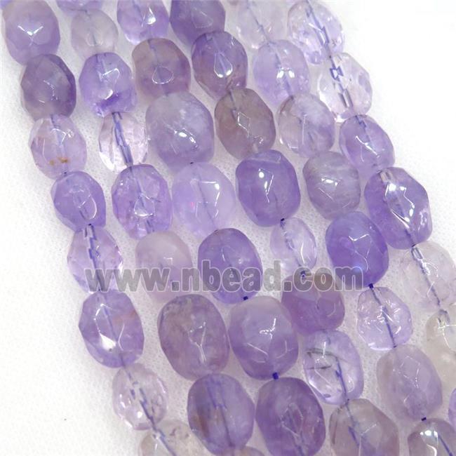 lt.pruple Amethyst Beads, faceted freeform