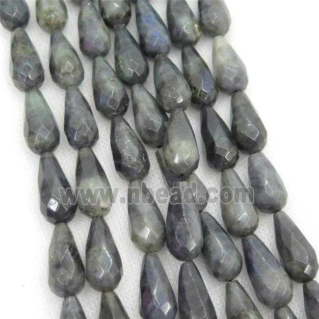 Labradorite Beads, faceted teardrop