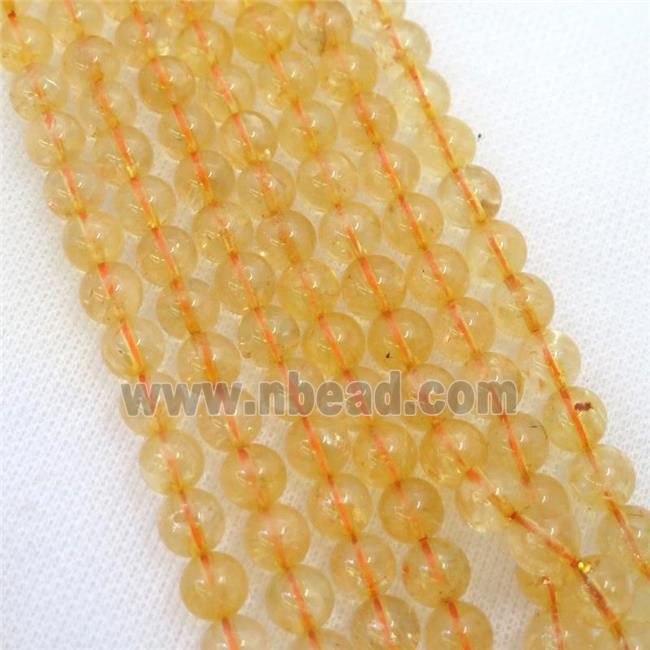 round Citrine Beads