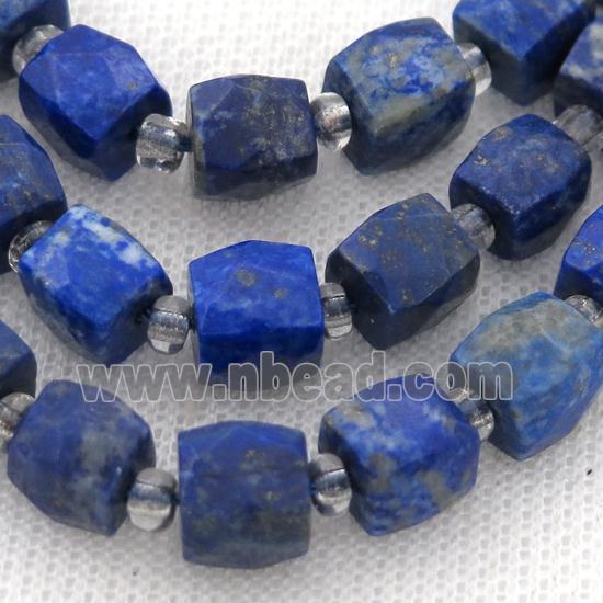 blue Lapis Lazuli Beads, faceted cube