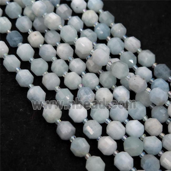 blue Aquamarine bullet beads