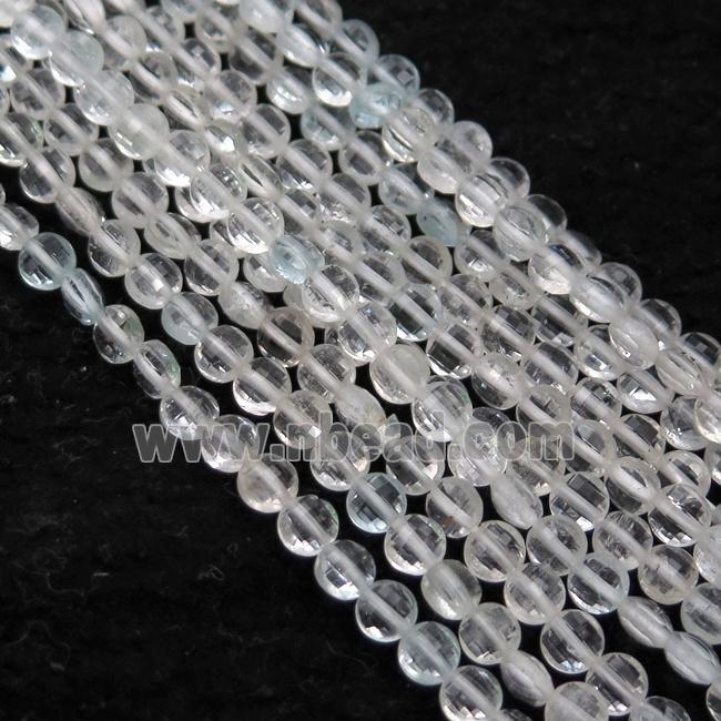 white Topaz Beads, faceted circle
