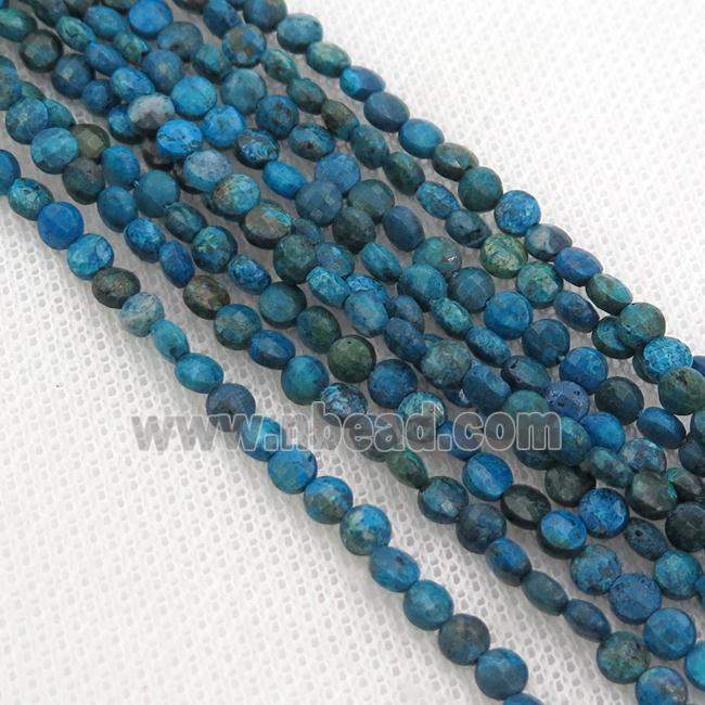 Chrysocolla Beads, faceted circle
