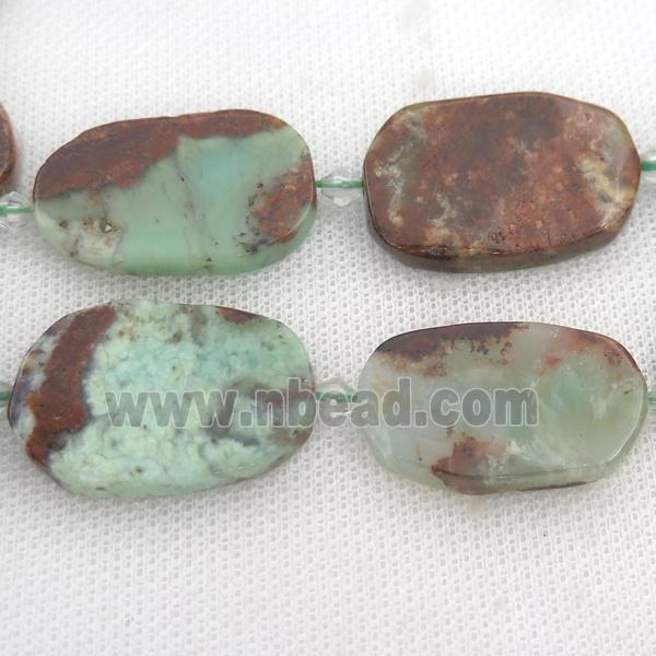 green Australian Chrysoprase oval beads