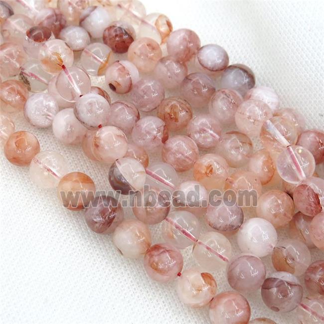 red Iron Quartz Beads, round