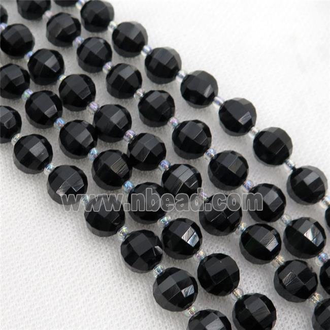 black Onyx Agate lantern Beads