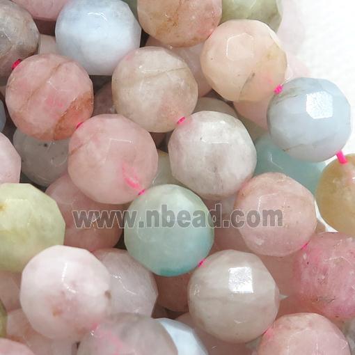 Morganite Beads, faceted round, multicolor