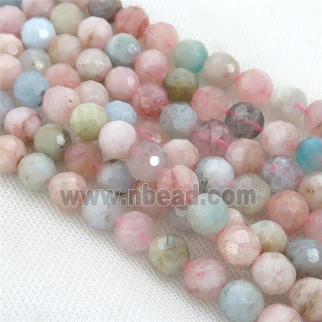 Morganite Beads, faceted round, multicolor