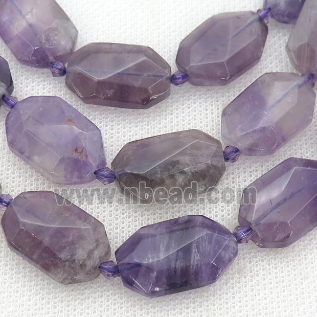 purple Amethyst Beads, faceted rectangle