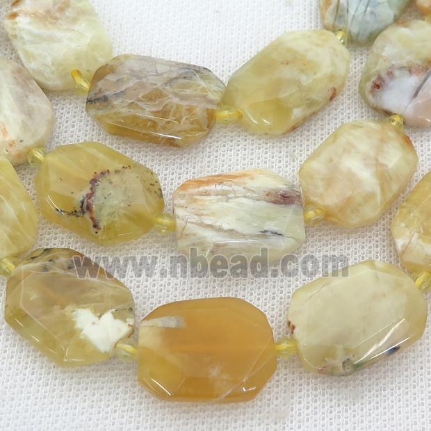 yellow Opal Beads, faceted rectangle