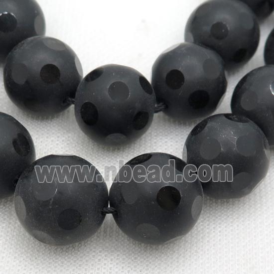 black Onyx Agate Beads, round