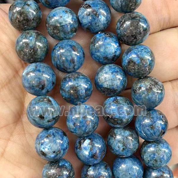 round Marble Beads, blue dye