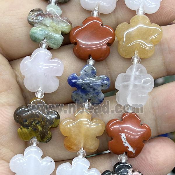 mixed Gemstone Flower Beads