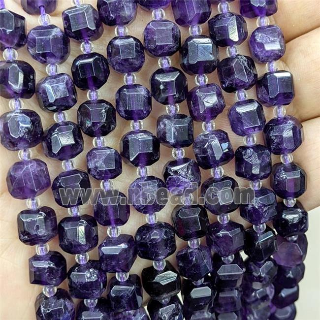 purple Amethyst Beads, faceted cube