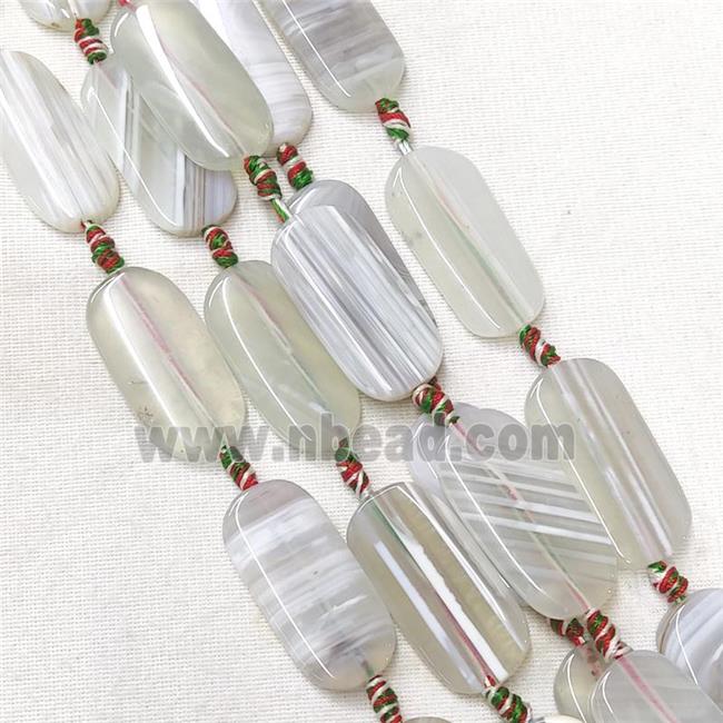 Agate rectangle Beads, gray