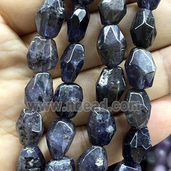 Amethyst Beads, darkpurple, faceted freeform