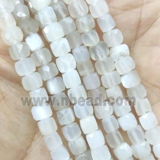 gray Moonstone cube beads