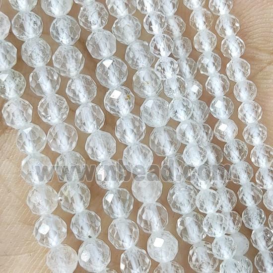 Clear Topaz Beads Faceted Round