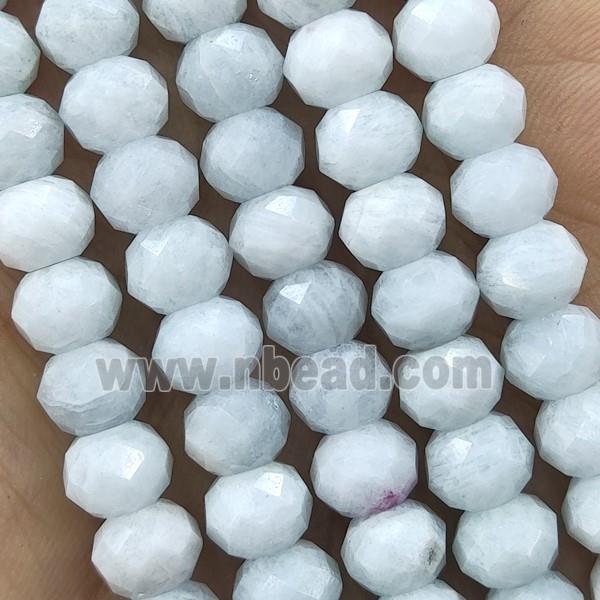 Lt.blue Aquamarine Beads Faceted Rondelle