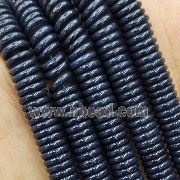InkBlue Oxidative Agate Heishi Spacer Beads