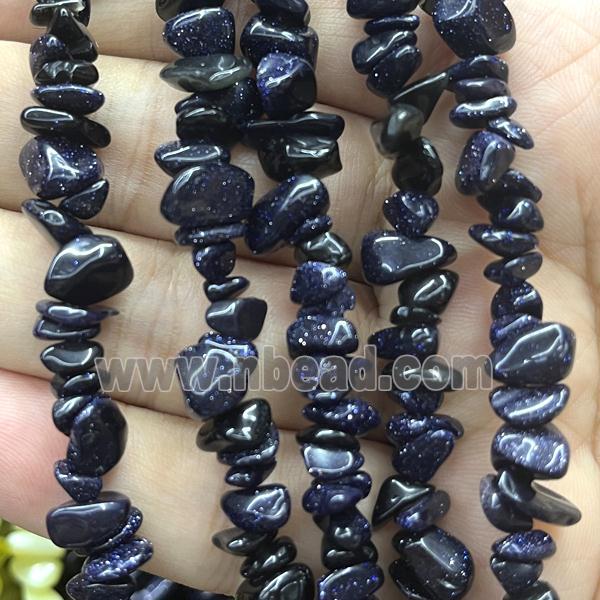 Blue Sandstone Chip Beads Freeform