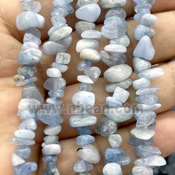 Blue Aquamarine Chip Beads Freeform