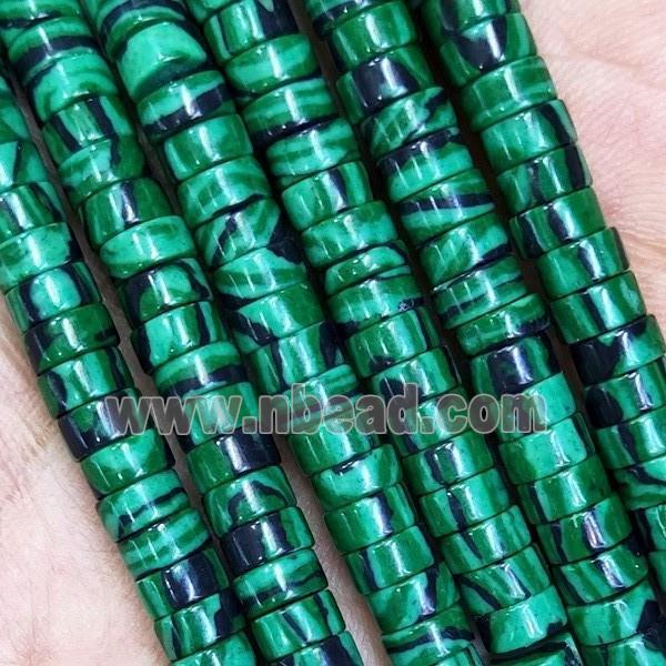Synthetic Malachite Heishi Beads Green