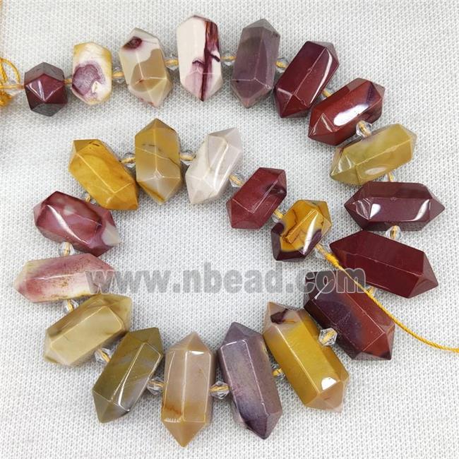 Mookaite Bullet Beads Multicolor