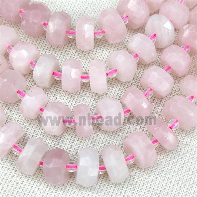 Rose Quartz Beads Faceted Rondelle