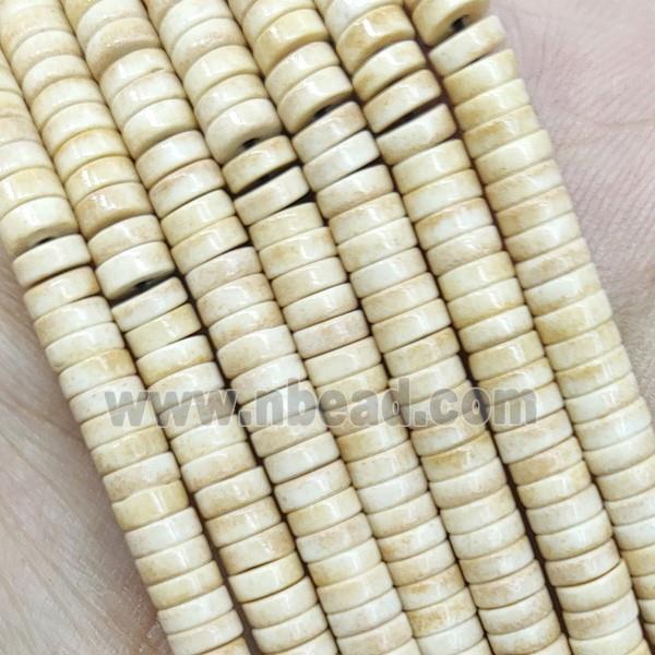 Yellow Oxidative Agate Heishi Beads