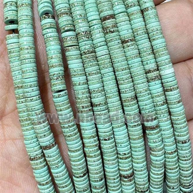 Turq Oxidative Agate Heishi Beads