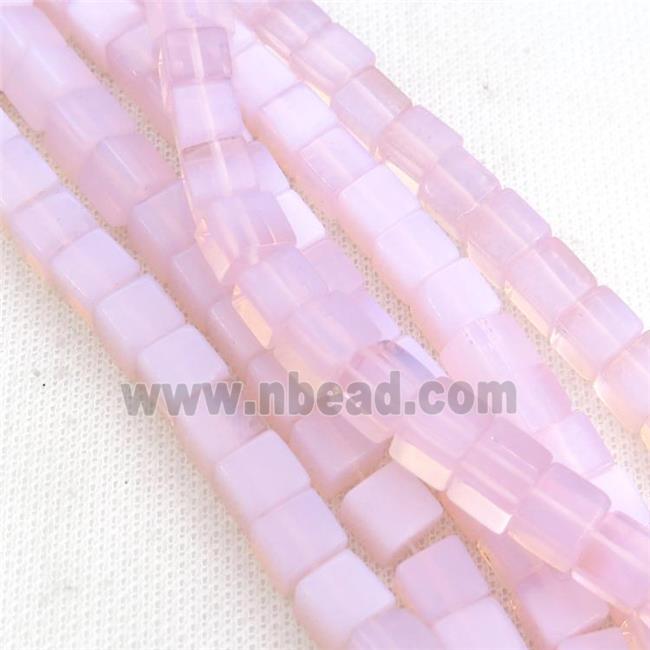 Pink Opalite Cube Beads