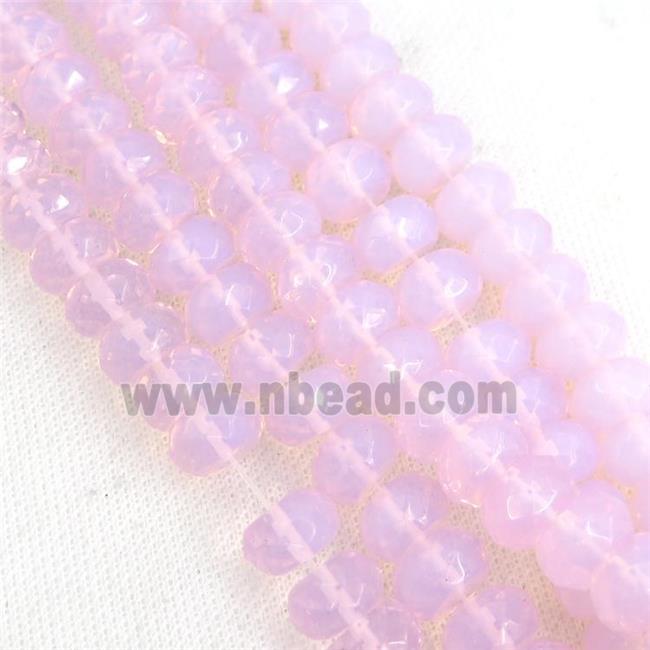 Pink Opalite Beads Faceted Rondelle