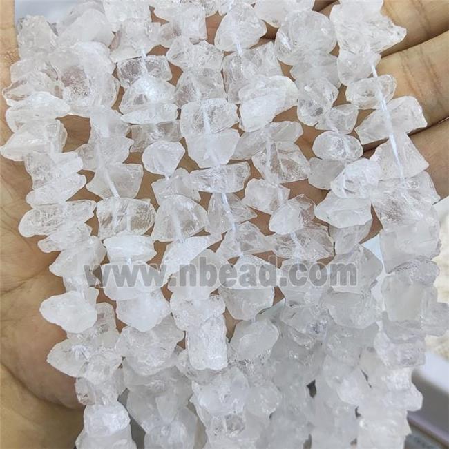 White Crystal Quartz Nugget Beads Freeform Rough
